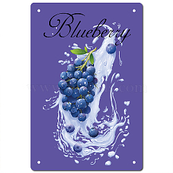 Rectangle Metal Iron Sign Poster, for Home Wall Decoration, Grape Pattern, 300x200x0.5mm(AJEW-WH0157-318)