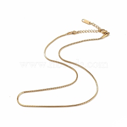 Ion Plating(IP) 304 Stainless Steel Round Snake Chain Necklace for Men Women, Golden, 15.75 inch(40cm)(NJEW-K245-012A)