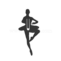 201 Stainless Steel Bookmark, Ballet Dancer Bookmark, Black, 95x48x0.5mm(OFST-PW0006-31A)