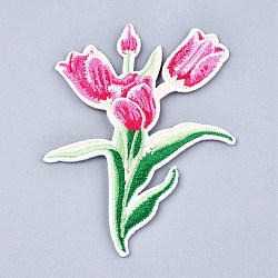 Computerized Embroidery Cloth Sew on Patches, Costume Accessories, Flower, Mixed Color, 88x66.5x1.6mm(DIY-M006-32)