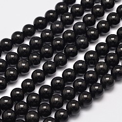 Natural Eyeless Obsidian Beads Strands, Round, 6mm, Hole: 1mm, about 62pcs/strand, 15.35 inch(G-K123-06-6mm)