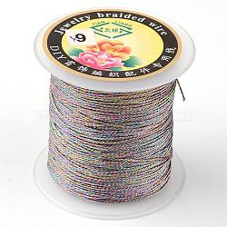 Round Metallic Cord, 6-Ply, Colorful, 0.6mm, about 87.48 yards(80m)/roll(MCOR-L001-0.6mm-17)