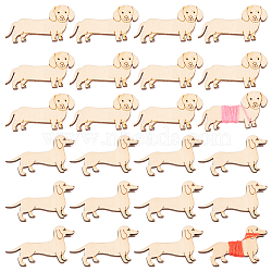 1Set Wooden Thread Winding Boards, Floss Bobbin, Thread Organizer Card for Cross-Stitch, Dog, 27~30x45~50x2mm, 2 styles, 12pcs/style, 24pcs/set(DIY-NB0010-10B)