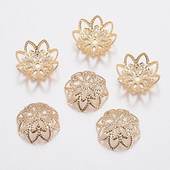 304 Stainless Steel Bead Caps, Flower, Golden, 11x4mm, Hole: 1mm