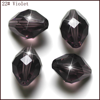 Imitation Austrian Crystal Beads, Grade AAA, Faceted, Bicone, DarkSlate Blue, 6x9.5mm, Hole: 0.7~0.9mm