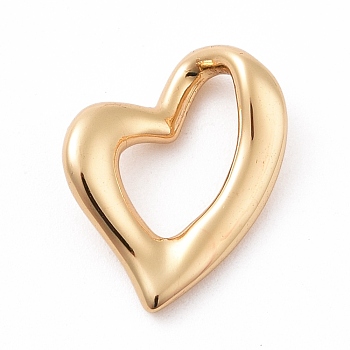 Rack Plating Brass Pendants, Cadmium Free & Lead Free, Long-Lasting Plated, Hollow, Heart, Real 18K Gold Plated, 16x12x2mm, Hole: 10x7mm