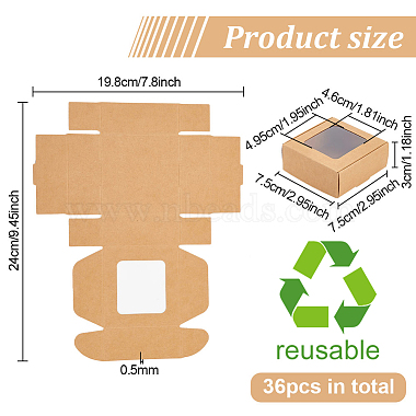 Square Foldable Creative Kraft Paper Box(CON-WH0089-20B)-2