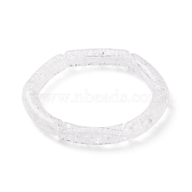 9Pcs 9 Color Candy Color Acrylic Curved Tube Chunky Stretch Bracelets Set for Women(BJEW-JB08134)-3