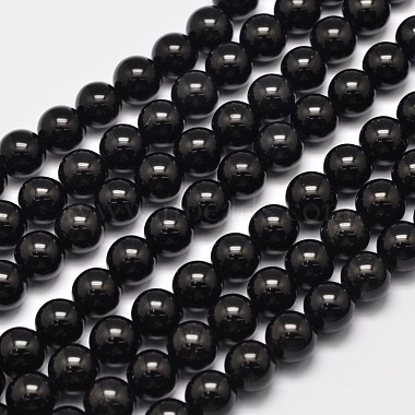 6mm Black Round Obsidian Beads