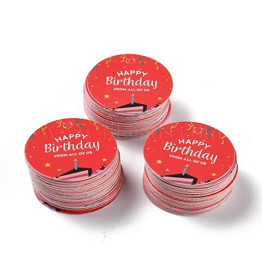 Подарочные бирки из крафт-бумаги с днем рождения(DIY-D056-01D)-2