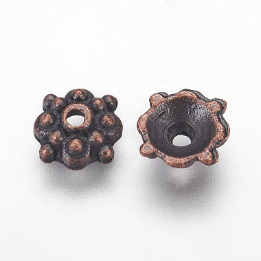 8mm Red Copper Alloy Bead Caps