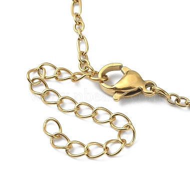Ion Plating(IP) 316 Surgical Stainless Steel Figaro Chain Necklaces for Women(NJEW-D052-04G)-3