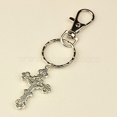 Tibetan Style Crucifix Cross Keychain(KEYC-JKC0009-13)-2