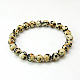 Bracelets de perles rondes en jaspe dalmatien naturel(X-BJEW-G073-16)-1