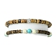 2Pcs 2 Style Synthetic Turquoise Round & Natural Coconut Disc Beaded Stretch Bracelets Set(BJEW-JB09807)-1