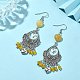 Natural & Synthetic Mixed Gemstone Heart Chandelier Earrings(EJEW-JE05364)-4