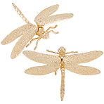 2Pcs Zinc Alloy Dragonfly Display Decorations, for Home Office Desktop Decoration, Golden, 64.5x95x16.5mm(DJEW-SP0001-58)