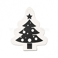 Christmas Theme Paper Earring Display Cards with Hanging Hole, Tree, 7.35x6.15x0.05cm, Hole: 1.5mm(EDIS-E011-02C)