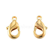 Brass Lobster Claw Claps, Nickel Free, Real 18K Gold Plated, 10x6x2.5mm, Hole: 1mm(KK-N259-40)
