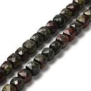 Natural Dragon Blood Beads Strands, Faceted, Cube, 6.5~7.5x6.5~7.5x6.5~7.5mm, Hole: 1.2mm, about 57~58pcs/strand, 15.35~15.55 inch(39~39.5cm)(G-H078-C29-01)