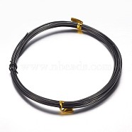 Round Aluminum Wire, Bendable Metal Craft Wire, for Beading Jewelry Craft Making, Black, 20 Gauge, 0.8mm, about 32.8 Feet(10m)/roll(X-AW-D009-0.8mm-10m-10)