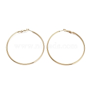 Ring 304 Stainless Steel Hoop Earrings for Women Men, Golden, 12 Gauge, 60.5x2mm, Pin: 0.6mm(EJEW-B049-02G-G)