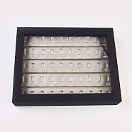PU Leather Ring Displays, with Wood & PVC Plastic & Microfiber, Jewelry Display, White, 32x24.8x5.95cm(RDIS-L003-06)
