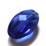 Imitation Austrian Crystal Beads, Grade AAA, Faceted, Oval, Blue, 13x10x7mm, Hole: 0.9~1mm(SWAR-F063-13x10mm-13)