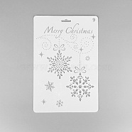 Creative Christmas Plastic Drawing Stencil, Hollow Hand Accounts Ruler Templat, For DIY Scrapbooking, White, 25.9x17.2cm(X-DIY-L007-09)
