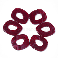 Acrylic Linking Rings, Quick Link Connectors, For Jewelry Chains Making, Imitation Gemstone Style, Dark Red, 51.5x45x3.5mm, Hole: 23x16mm(X-OACR-S021-29J)