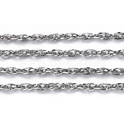 Tarnish Resistant 304 Stainless Steel Rope Chains, with Spool, Soldered, Stainless Steel Color, 1.8mm, about 32.8 Feet(10m)/roll(CHS-F003-05P-A)