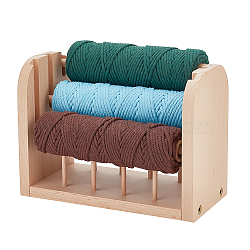 11 Spools Solid Wood Thread Rack, Detachable Yarn Thread Holder Organizer, BurlyWood, 20.5x10x15cm(WOOD-WH0027-90)
