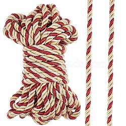 Polyester Twisted Cords, Curtain Rope Accesories, Red, 8mm(OCOR-GF0002-31B)