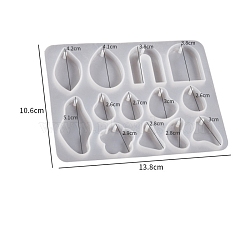 Irregular Pendant DIY Silicone Molds, Resin Casting Molds, for UV Resin & Epoxy Resin Craft Making, Teardrop, 138x106x5mm, Inner Diameter: 26~51mm(PW-WG93789-06)