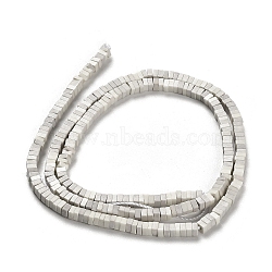 Natural Agate Beads Strands, Dyed, Square, WhiteSmoke, 2.5x2.5x1.5mm, Hole: 1mm, about 236pcs/strand, 15.08''(38.3cm)(G-M422-A01-01I)