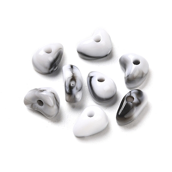 Transparent Acrylic Beads, Nuggets, Black, 6~8.5x4.5~6x4~4.5mm, Hole: 1.6mm, about 4165pcs/500g