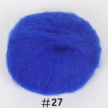 25g Angora Mohair Wool Knitting Yarn, for Shawl Scarf Doll Crochet Supplies, Royal Blue, 1mm