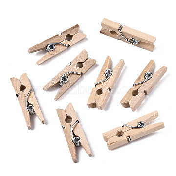 Wooden Craft Pegs Clips, Wheat, 25~26x3x8mm(X-WOOD-R249-085)