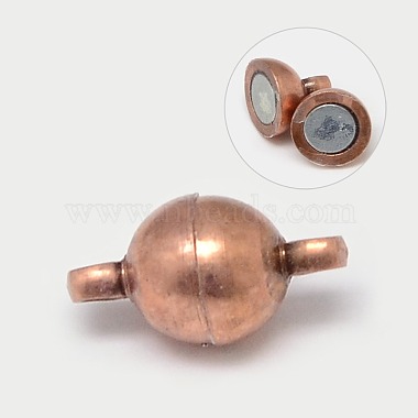 Round Brass Magnetic Clasps with Loops(X-MC019-M)-2