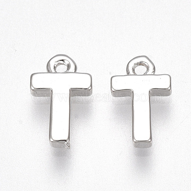 Real Platinum Plated Alphabet Brass Charms