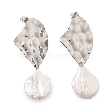 304 Stainless Steel Dangle Stud Earrings(EJEW-F354-02P)-2