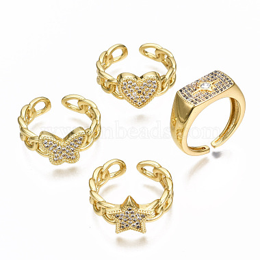 Brass Micro Pave Clear Cubic Zirconia Cuff Rings(RJEW-N035-002-NF)-2