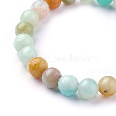 Natural Flower Amazonite Beads Stretch Bracelets(BJEW-F380-01-B09)-2