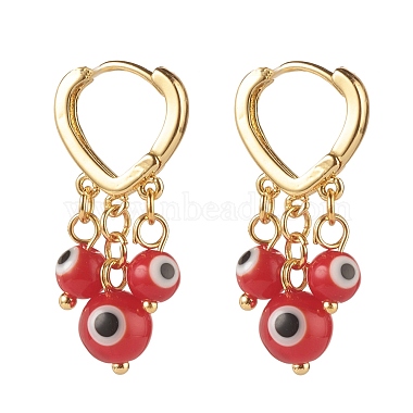 Red Heart Lampwork Earrings