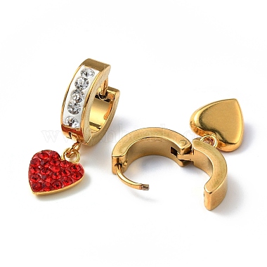 Siam Rhinestones Heart Dangle Hoop Earrings(EJEW-G292-19G)-3
