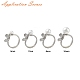 Flower Brass Micro Pave Cubic Zirconia Cuff Cup Peg Ring Settings(KK-K297-23P)-4