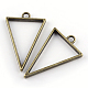 Pendentifs lunette arrière de triangle en alliage plaqué rack(PALLOY-S047-09F-FF)-1