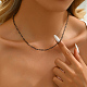 Simple Brass Paperclip Chain Lock Collarbone Necklaces for Women Daily Wear(SX2190-5)-1