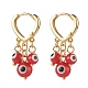 Evil Eye Lampwork Round Beads Dangle Hoop Earrings(EJEW-JE04826-05)-1