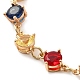Colorful Glass Link Chain Bracelets(BJEW-B075-07)-2